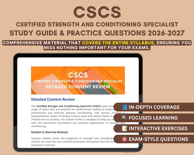 CSCS Exam Prep 2026-2027: Study Guide + Practice Tests - Etsy