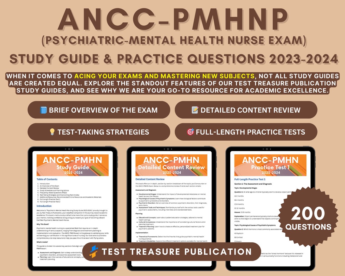 Psychiatric Mental Health Nursing Study Guide: ANCC PMHNP Exam Practice ...