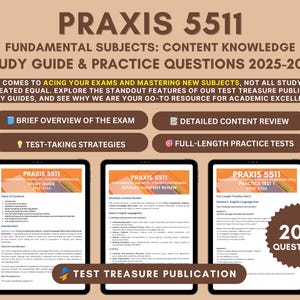 Praxis 5511 Study Guide: Content Knowledge, Practice Tests 2025-2026