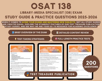 OSAT Library-Media Specialist Exam Study Guide: Practice Tests & Content Review (PDF Downloadable 2025-2026 Edition)