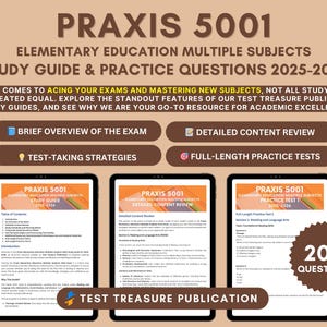 Praxis 5001 Study Guide: Elementary Education, Practice Tests 2025-2026