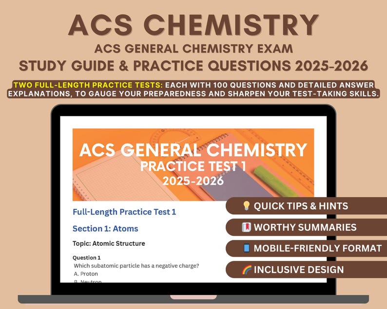 ACS General Chemistry Study Guide 2025-2026: Exam Prep & Practice Tests ...