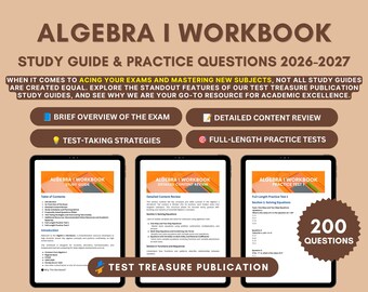 Algebra 1 Workbook 2026-2027 – High School EOC Exam Prep (PDF)