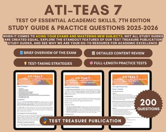 ATI TEAS 7 Studienleitfaden 2025-2026: Praktische Tests (PDF Download)