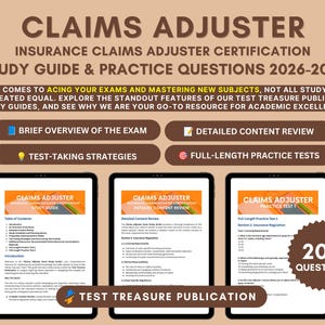 Claims Adjuster Exam Study Guide 2026-2027: Practice Tests & Review