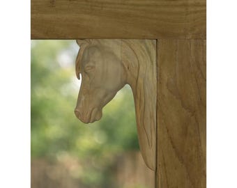 Carved Cedar Horse Head Corbel | Large Wood Corbel with Mounting System | Rustic Western Home Decor.  Made when ordered.