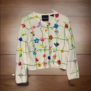 Michael Simon Embroidered Floral Baseball Hat Black Adjustable Cotton s-l400.jpg main image 2