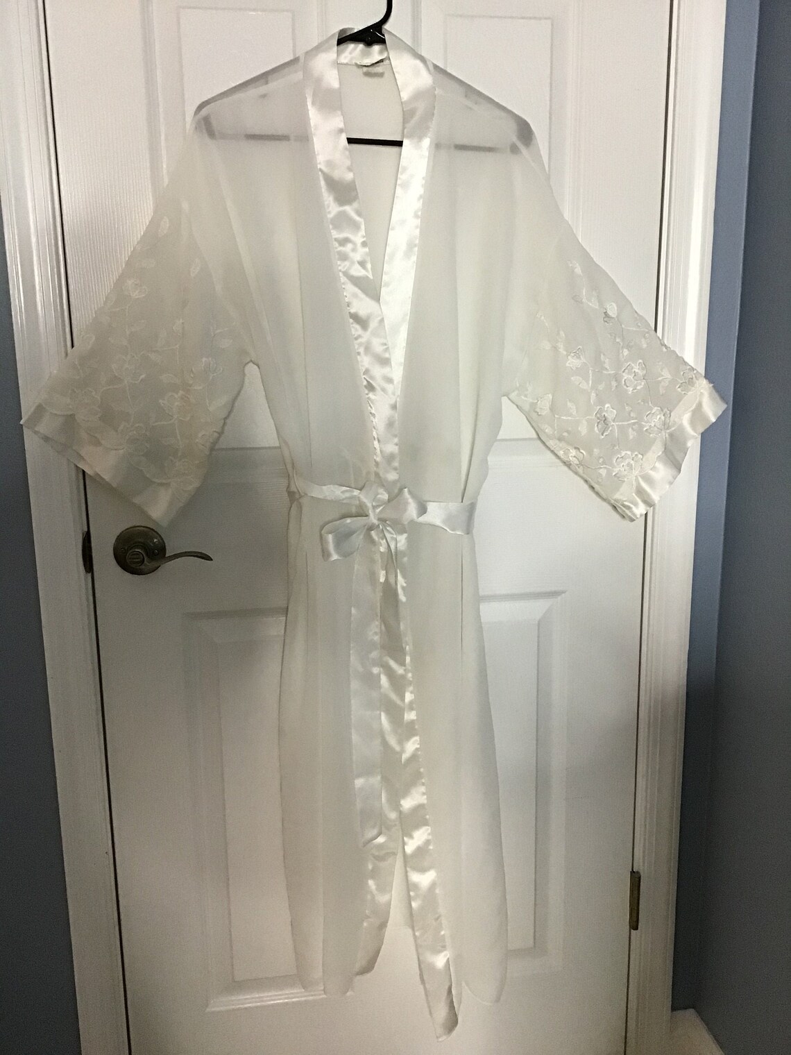 Vintage Cinema Etoile Ivory Wrap Style Sheer Robe Made in USA Etsy