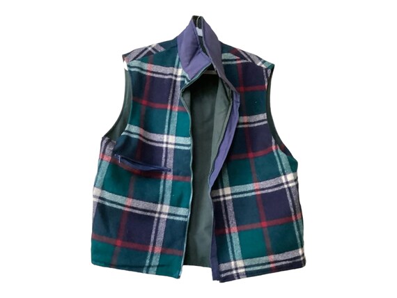 Woolrich Cotton Vest Wool Nylon Tartan Plaid Lini… - image 4