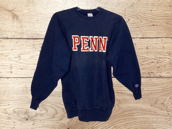 Champion 90s University Of Penn Reverse Weave Nav… - image 1