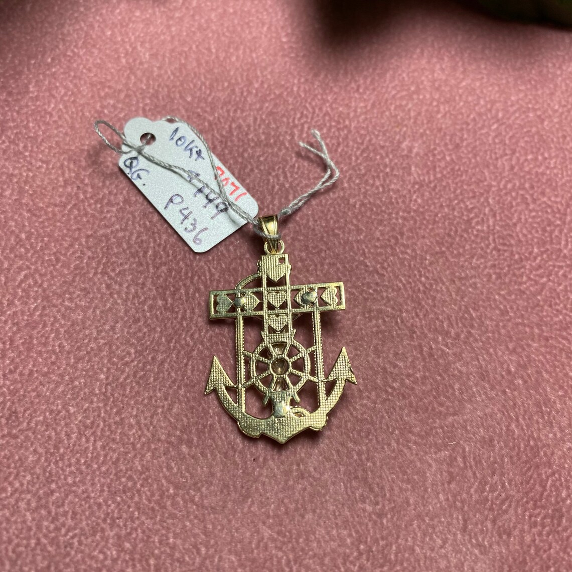 Gold Twotone Anchor/Mariners Crucifix Pendant 10kt. Etsy