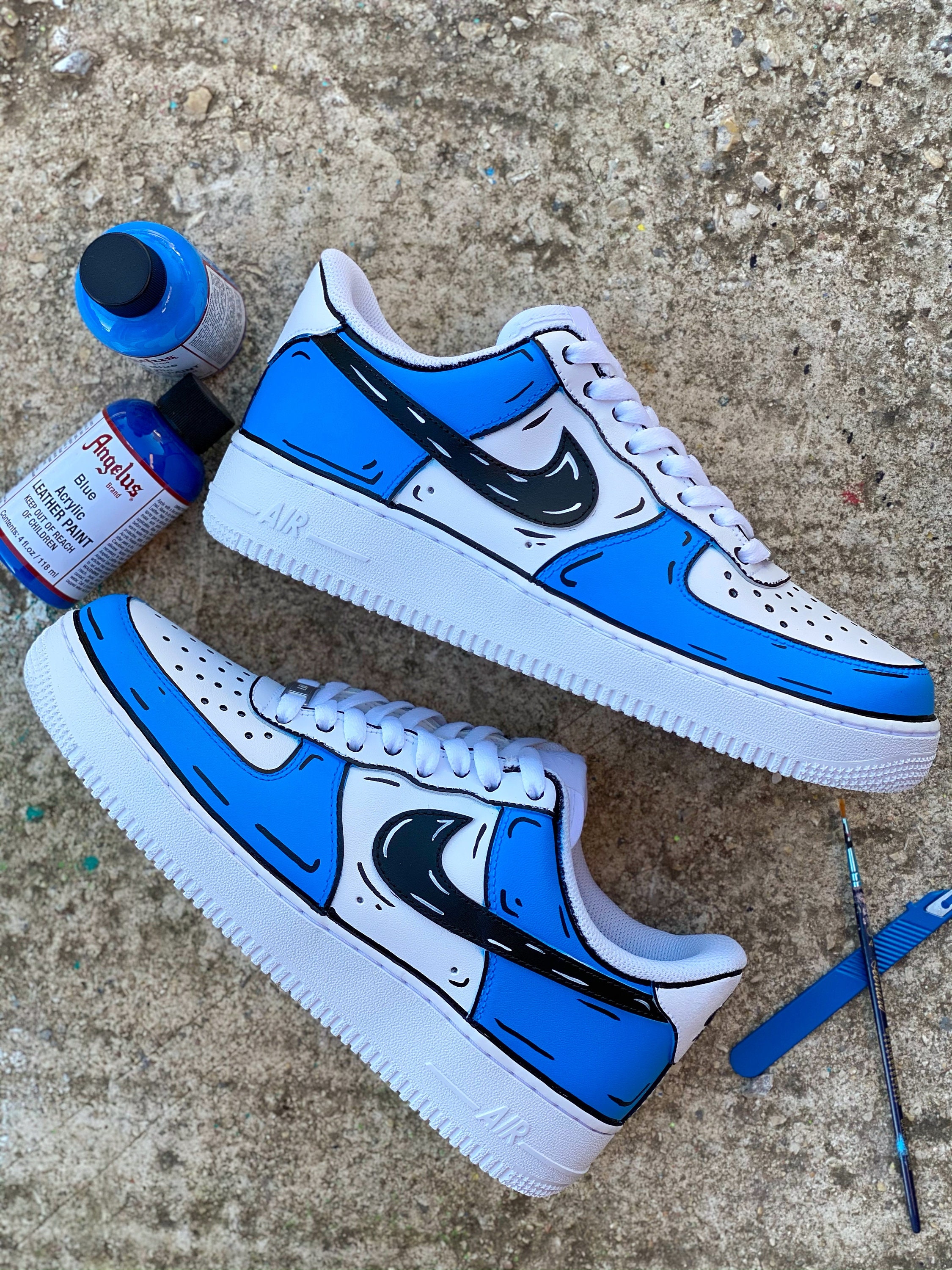 Scully solitario Deber Nike Air Force 1 Color de dibujos animados personalizado - Etsy España