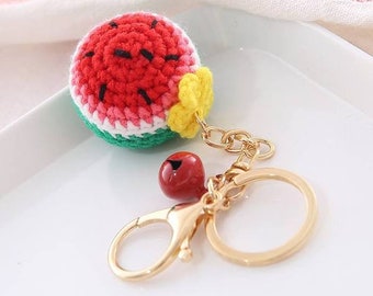 Watermelon / Kiwi Amigurumi Keychain - Handmade Crochet Keychain - Different Colors Available - Perfect For Gifting - READY TO SHIP!