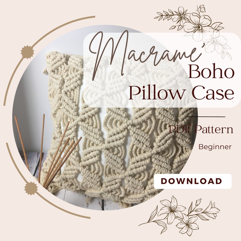 Macrame Pillow Case Pattern for Beginners, Crochet Pilow Case, Crochet