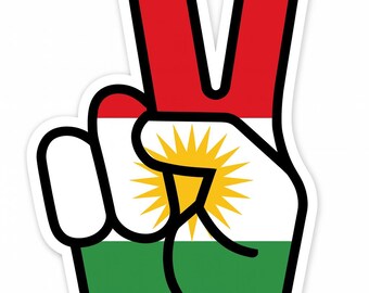 4x Kurdish Flag Stickers – Motorcycle / Car / Laptop – Multicolored