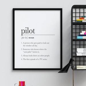 Pilot Gifts, Aviation Gifts, Aviation Decor, Funny Pilot Definition Print, Digital Download Gift, Pilot Gift For Pilot Poster