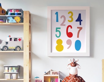 Numbers Print, Numbers Poster, Numbers Nursery, Kids Room Decor, Kids Wall Art, Kids Room Prints, Nursery Decor, Nursery Wall Art
