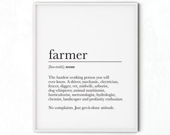 Farmer Definition Print: Farmhouse Kitchen Wall Art (Digital Download)