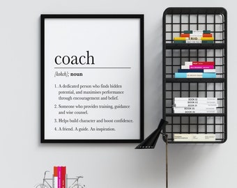 Coach Gift Wall Art, Teacher Gift Print, Retirement Gift Printable, Thank You Coach, Gift for Boss, Appreciation Present, Friend Partner