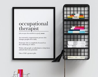 Occupational Therapist Gift Definition Poster Print, Occupational Therapist Graduation Gift, Social Work Thank You Print, Office Decor