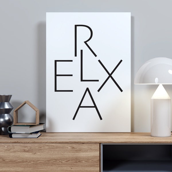 Modern Wall Art, Relax Sign, Relax Print, Relax Printable Art, Home decor, Relax wall art