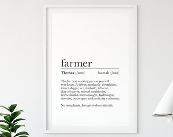Personalized Farmer Definition Print: Custom Farmhouse Decor (Digital Download)