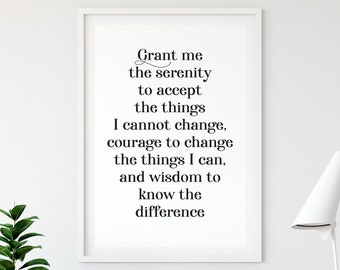 Serenity Prayer Print: Bible Verse Wall Art (Digital Download)