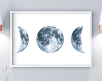 Moon Phase Gift, Moon Phases Print, Moon Print, Moon Phases Wall Art, Crescent Moon, Full Moon, Lunar Phases *INSTANT DOWNLOAD*
