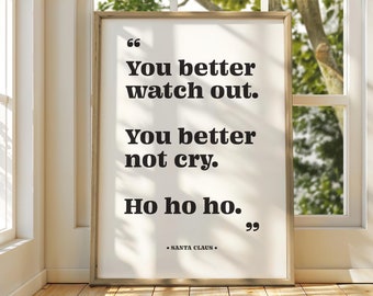 Santa Claus Christmas Quote Poster: Holiday Home Decor (Digital Download)