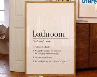 Funny Bathroom Definition Print: Man Cave Restroom Wall Art (Digital Download)