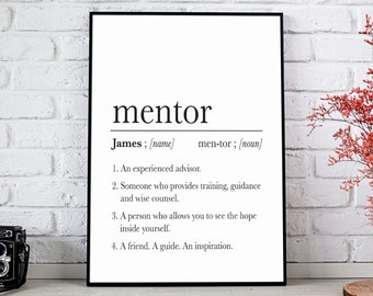 Personalized Mentor Gift, Teacher Appreciation Print, Retirement Wall Art, Thank You Mentor, Gift for Parents