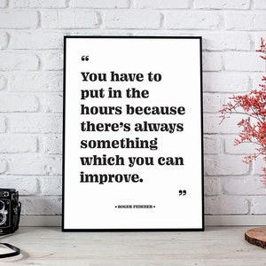 Roger Federer Poster, Tennis Lover Gift, Athlete Quotes, Sport Prints, *INSTANT DOWNLOAD*