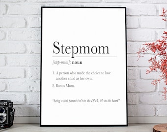 Stepmom Definition, Stepmom Gift, Step Mom Gift, Stepmom Wedding Gift, Step Dad Gifts, Stepdad Birthday