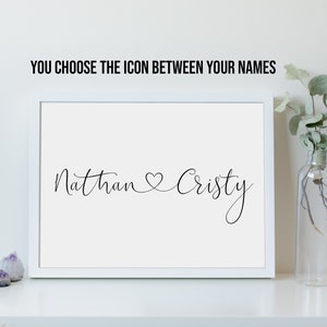 Custom Couple Names Personalised Anniversary Engagement Wedding Gift