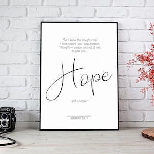Bible Verse Prints, Encouragement Gift, Modern Christian Art, Hope Quote Print, Scripture Decor, Christian Wall Art *INSTANT DOWNLOAD*
