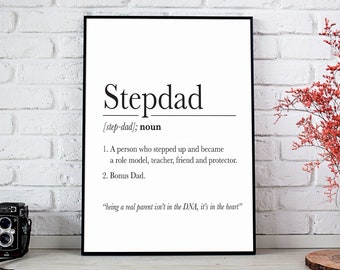 Stepdad Definition Print, Step Dad Gift, Stepdad Wall Art, Step Father Printable, Stepdad Birthday, Instant Digital Download