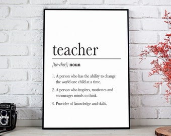 Teacher Gifts, Teacher Appreciation, Teacher Definition, New Teacher Gifts, Best Teacher Ever, Homeschool Teacher, Homeschool Wall Art