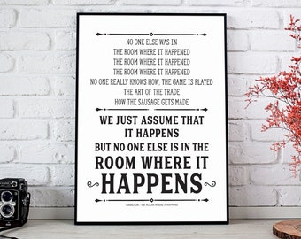 Hamilton, Hamilton Musical, Alexander Hamilton, Hamilton Decor, Hamilton Gifts, The Room Where It Happens, Hamilton the Musical