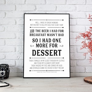 Farmhouse Wall Decor, Johnny Cash Lyrics Print, Johnny Cash Quote Poster, Country Western Music Printable Art, A2/A3/A4 INSTANT DOWNLOAD