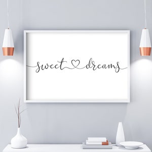 Above Bed Art Sweet Dreams, Sweet Dreams, Above Bed Art, Bedroom Decor, Bedroom Prints, Sweet Dreams Print, Sweet Dreams Wall Art