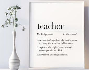 Personalized Teacher Gift, Teacher Appreciation, Retirement Gift, Coworker Print