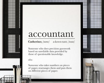 Personalized Accountant Gift, Funny Accountant Definition, Retirement Gift, Coworker Gift, Gift for Boss