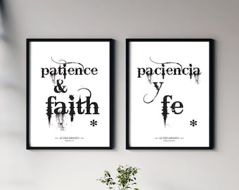 Paciencia Y Fe, Set of 2, Patience and Faith, In The Heights Broadway Musical Poster, Spanish Poster Art