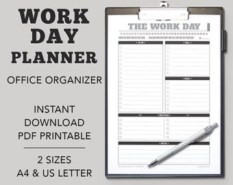Work from Home, Office Planner, Office Organizer, Work Day Planner, To Do Planner, To Do List Printable, Time Management, Work Organizer