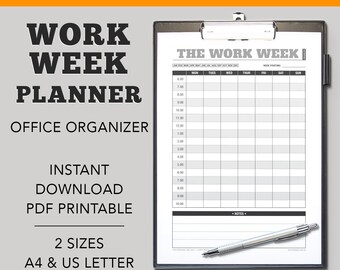 Business Planner, 2021 Weekly Planner, Week on 1 Page, Weekly Planner Pages, Small Business Planner, Weekly Schedule, Weekly To Do List