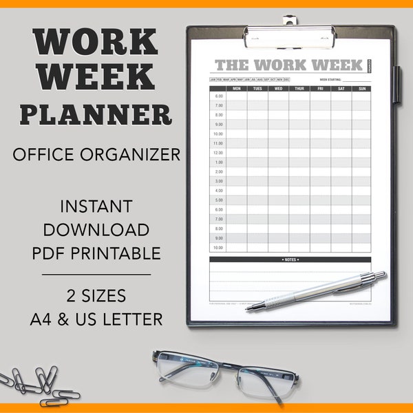 Business Planner, 2021 Weekly Planner, Week on 1 Page, Weekly Planner Pages, Small Business Planner, Weekly Schedule, Weekly To Do List