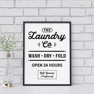 Laundry Room Sign, Laundry Sign Printable, Laundry Sign Retro, Laundry ...