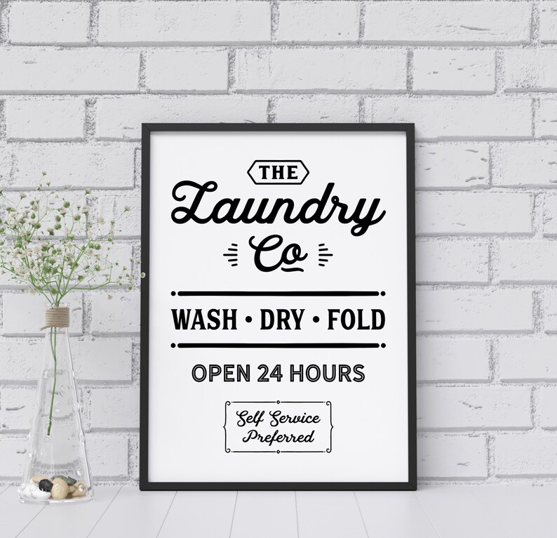 Laundry Room Sign, Laundry Sign Printable, Laundry Sign Retro, Laundry ...