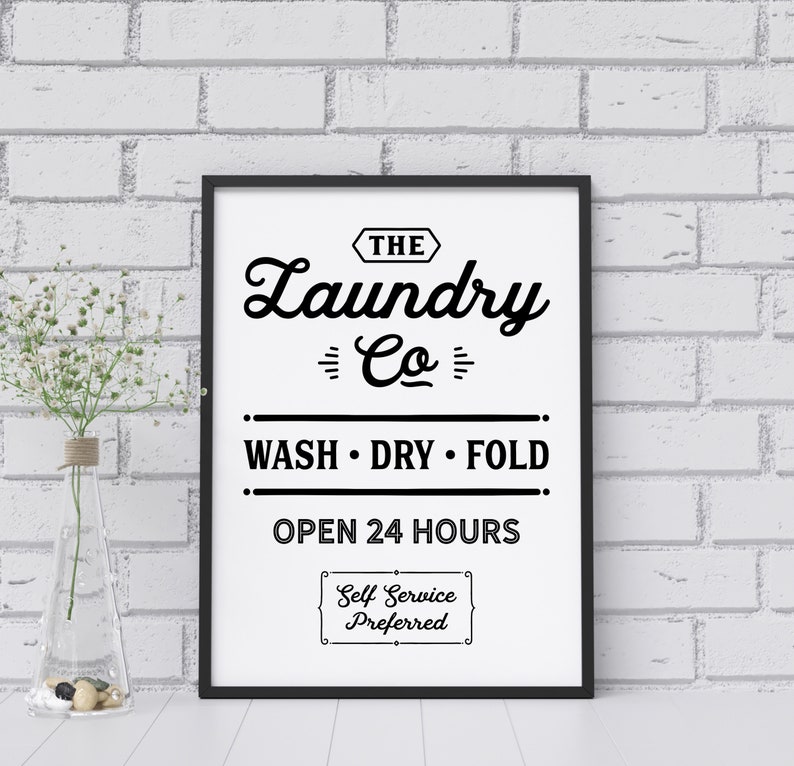 Laundry Room Sign, Laundry Sign Printable, Laundry Sign Retro, Laundry ...