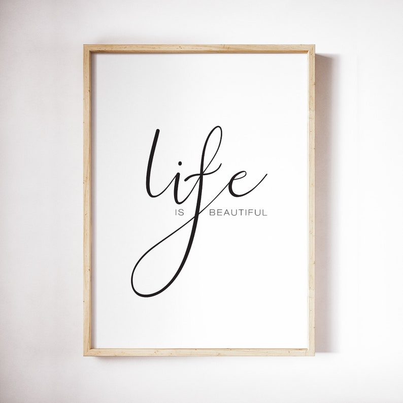 Life is Beautiful Print Fashion Printableprintable Wall Art Etsy